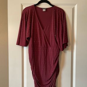 Burgundy Bodycon Wrap Dress